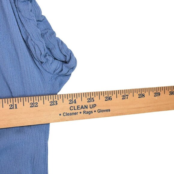 Orvis Blue Button Up Tunic Top Boho M Drapey Lightweight - Picture 5 of 7